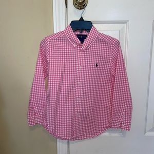 POLO Boys Button Down Gingham Long Sleeve